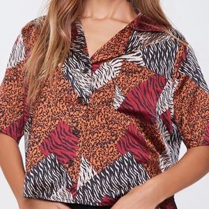 Boxy Animal Print Shirt Size: small